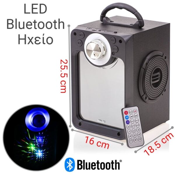 Bluetooth Ηχείο με LED Crystal Sound Black