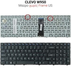 Πληκτρολόγιο CLEVO W950 NO FRAME US