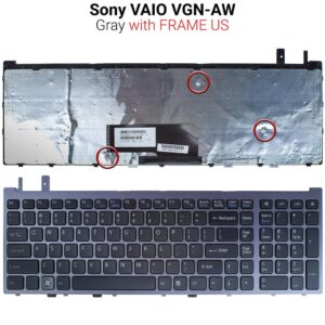 Πληκτρολόγιο Sony Vaio VGN-AW Gray FRAME US