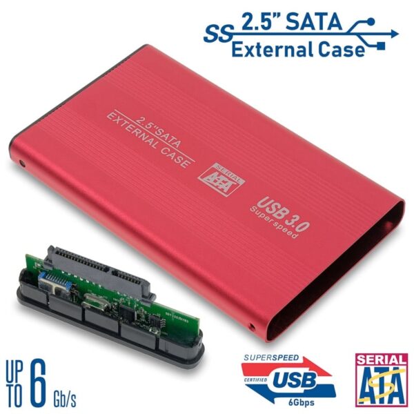 External Case HDD 2.5'' SATA USB 3 Red