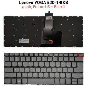 Πληκτρολόγιο LENOVO YOGA 520-14 520-14IKB US + BACKLIT