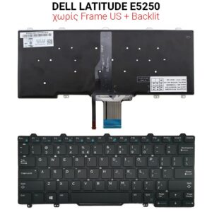 Πληκτρολόγιο DELL LATITUDE E5250 NO FRAME US + BACKLIT